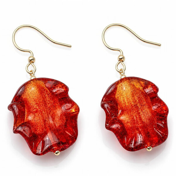 PVD Gold-Plated Glass Earrings - Bubble Pop