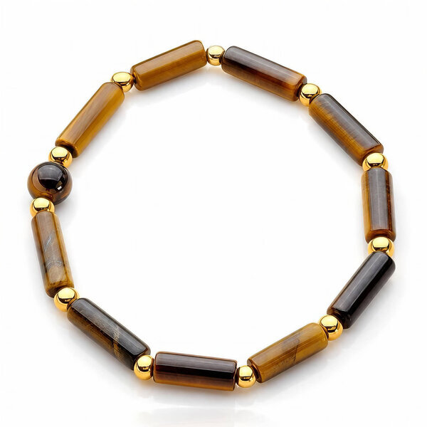 PVD Gold-Plated Natural Stone Bracelet - Bubble Pop