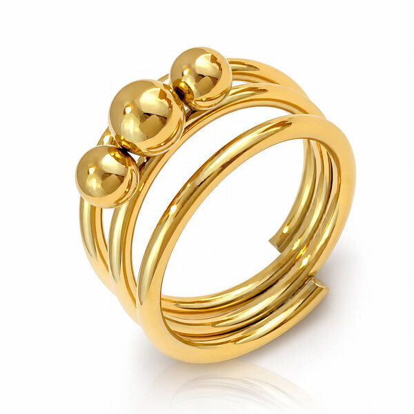 PVD Gold-Plated Stainless Steel Ring - Intensity