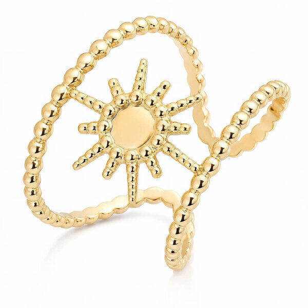 "Sun" PVD Gold-Plated Stainless Steel Ring - Intensity