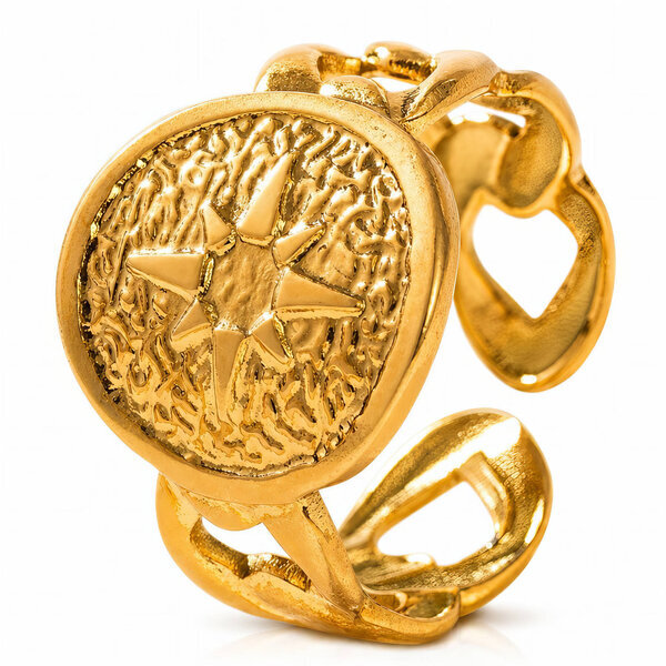 "Star" PVD Gold-Plated Stainless Steel Ring - Intensity