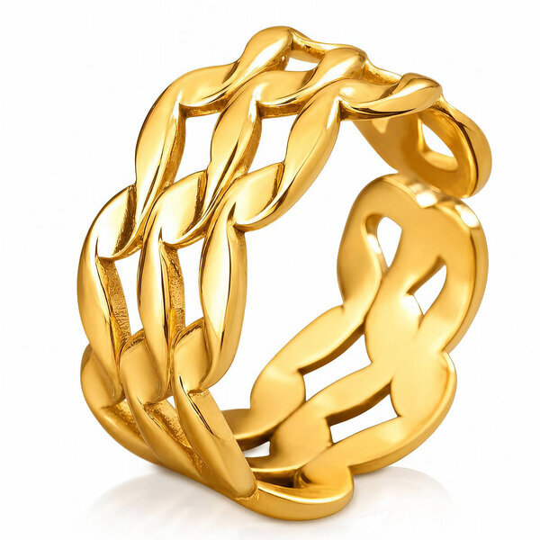 PVD Gold-Plated Stainless Steel Ring - Intensity