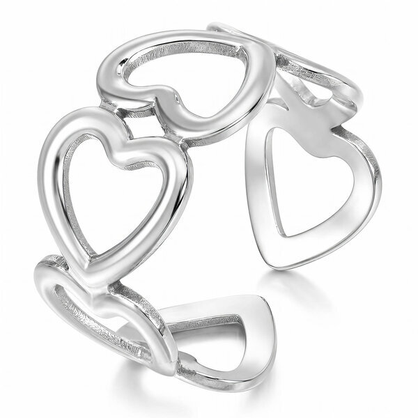 "Hearts" Stainless Steel Ring - Intensity