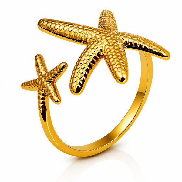 "Starfish" PVD Gold-Plated Stainless Steel Ring - Intensity