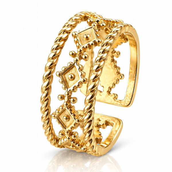 PVD Gold-Plated Stainless Steel Ring - Intensity