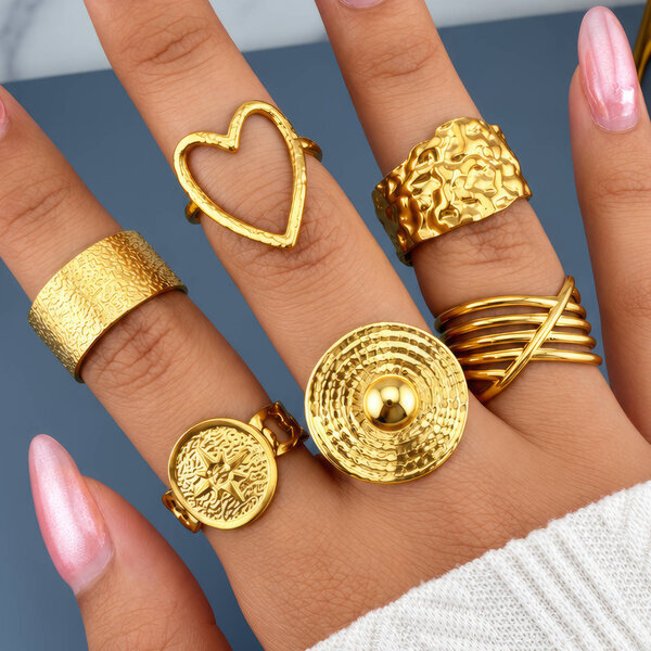 PVD Gold-Plated Stainless Steel Ring - Intensity
