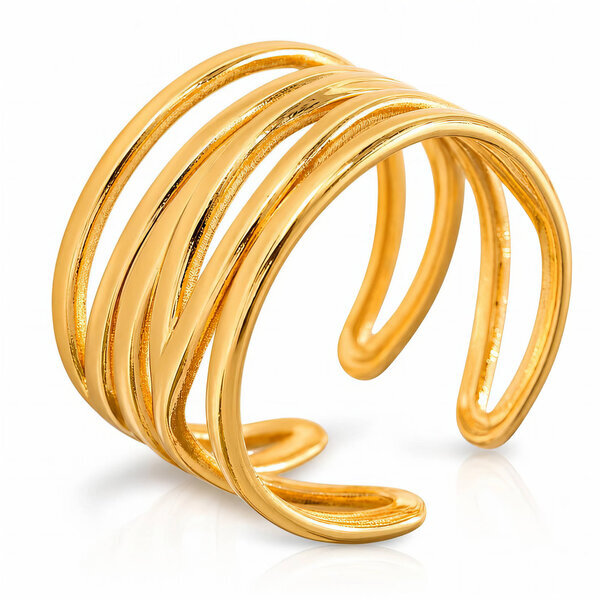 PVD Gold-Plated Stainless Steel Ring - Intensity