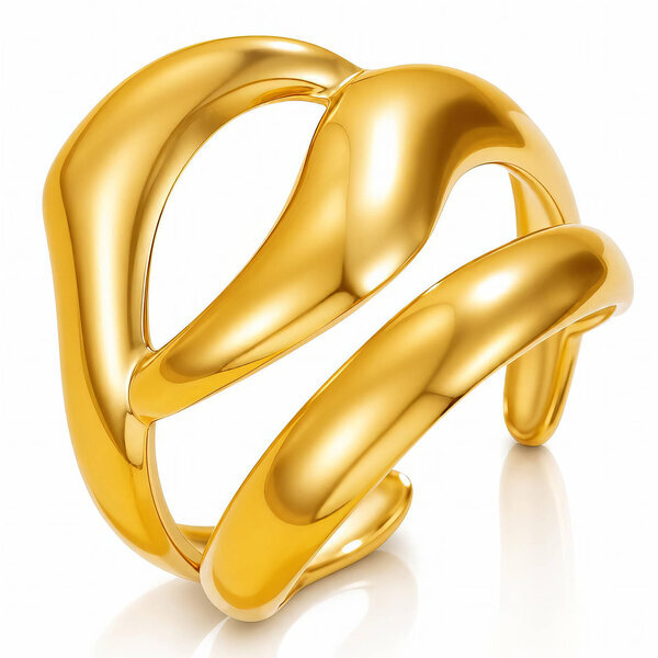 PVD Gold-Plated Stainless Steel Ring - Intensity