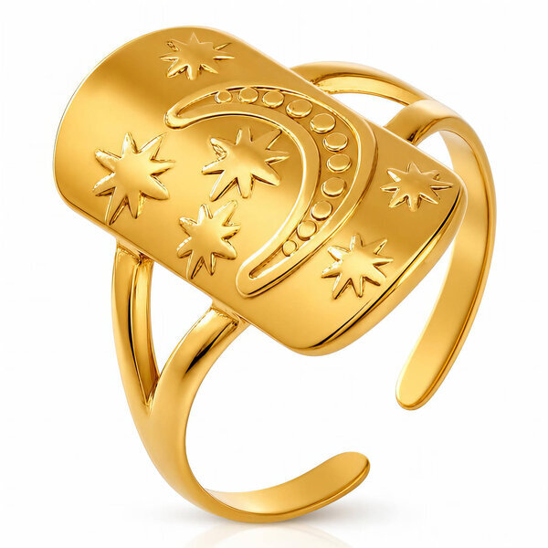 "Stars" PVD Gold-Plated Stainless Steel Ring - Intensity