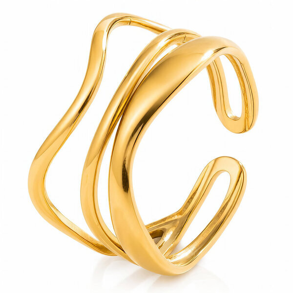 PVD Gold-Plated Stainless Steel Ring - Intensity