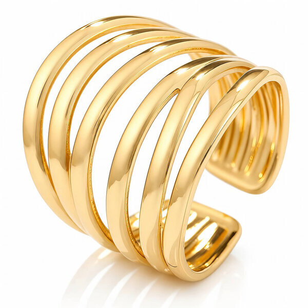 PVD Gold-Plated Stainless Steel Ring - Intensity
