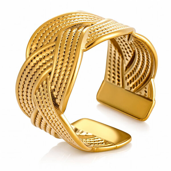 PVD Gold-Plated Stainless Steel Ring - Intensity