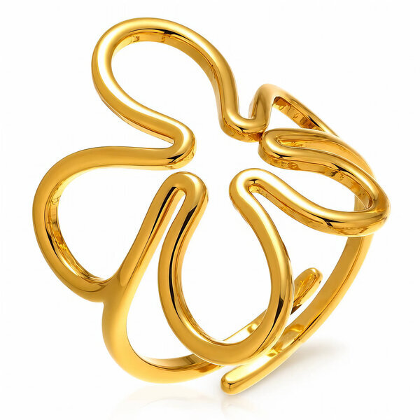 "Flower" PVD Gold-Plated Stainless Steel Ring - Intensity
