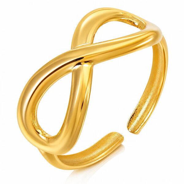 "Infinity" PVD Gold-Plated Stainless Steel Ring - Intensity