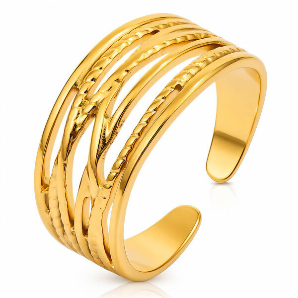PVD Gold-Plated Stainless Steel Ring - Intensity