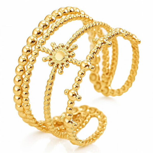 "Star" PVD Gold-Plated Stainless Steel Ring - Intensity