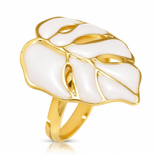 "Leaf" PVD Gold-Plated Stainless Steel Ring - Intensity