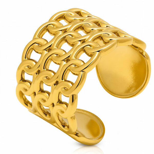PVD Gold-Plated Stainless Steel Ring - Intensity