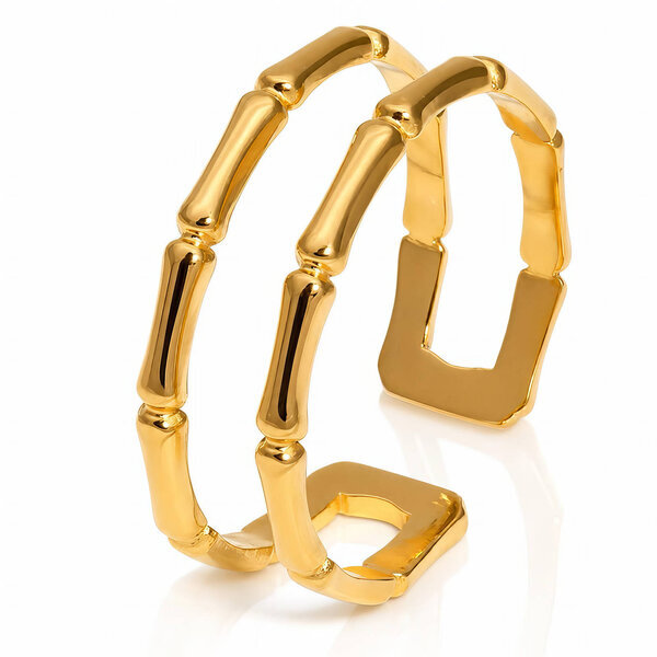 PVD Gold-Plated Stainless Steel Ring - Intensity