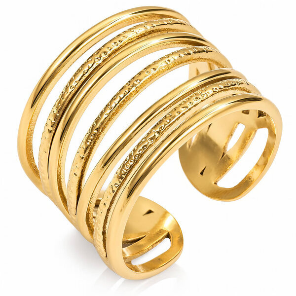 PVD Gold-Plated Stainless Steel Ring - Intensity