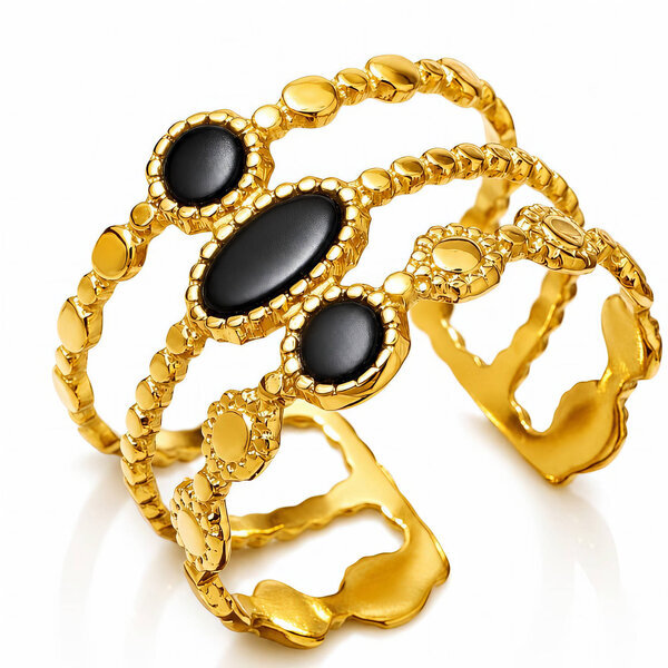 PVD Gold-Plated Stainless Steel Ring - Intensity