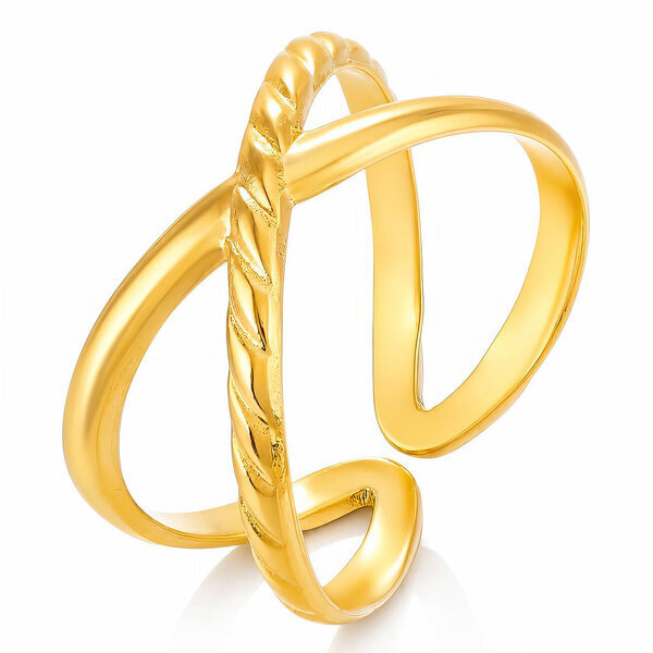 PVD Gold-Plated Stainless Steel Ring - Intensity