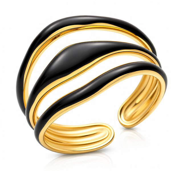 PVD Gold-Plated Stainless Steel Ring - Intensity