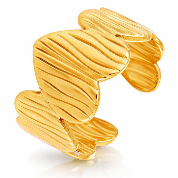 "Hearts" PVD Gold-Plated Stainless Steel Ring - Intensity