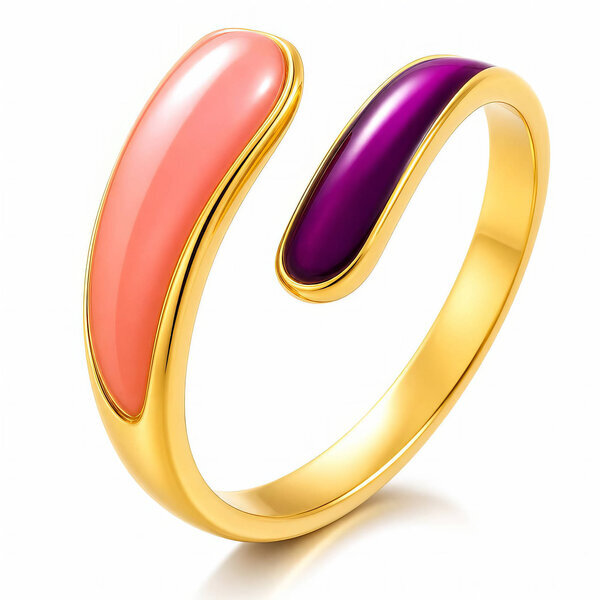 PVD Gold-Plated Stainless Steel Ring - Intensity