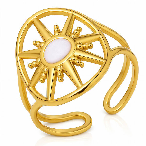 "Star" PVD Gold-Plated Stainless Steel Ring - Intensity