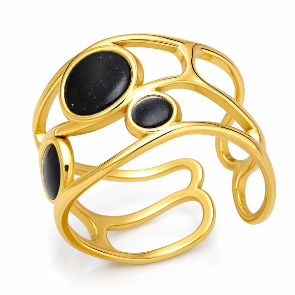 PVD Gold-Plated Stainless Steel Ring - Intensity