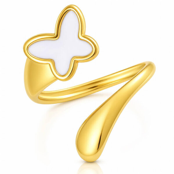 "Butterfly" PVD Gold-Plated Stainless Steel Ring - Intensity