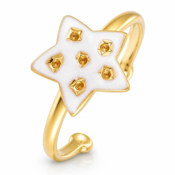 "Star" PVD Gold-Plated Stainless Steel Ring - Intensity