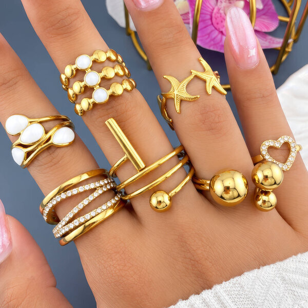 PVD Gold-Plated Stainless Steel Ring - Intensity