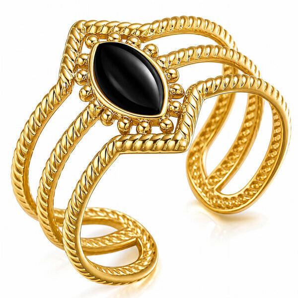PVD Gold-Plated Stainless Steel Ring - Intensity