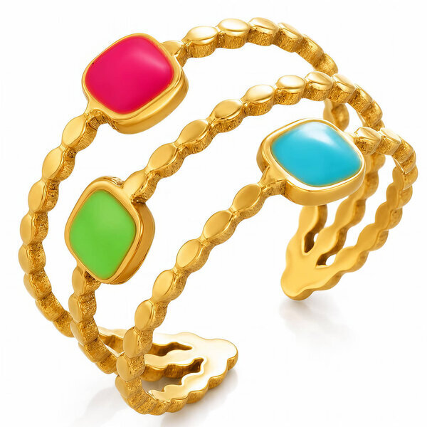 PVD Gold-Plated Stainless Steel Ring - Intensity