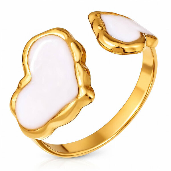 "Hearts" PVD Gold-Plated Stainless Steel Ring - Intensity