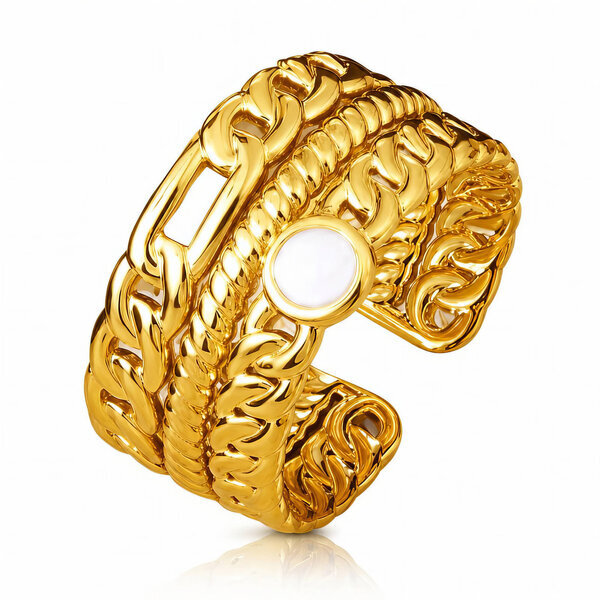 PVD Gold-Plated Stainless Steel Ring - Intensity