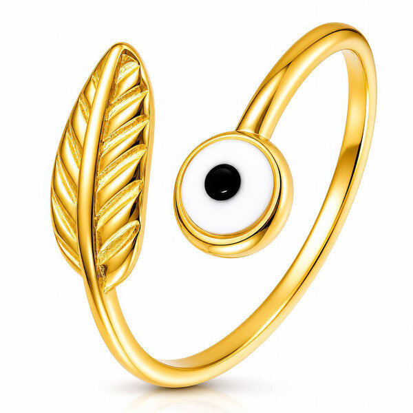 "Leaves" PVD Gold-Plated Stainless Steel Ring - Intensity