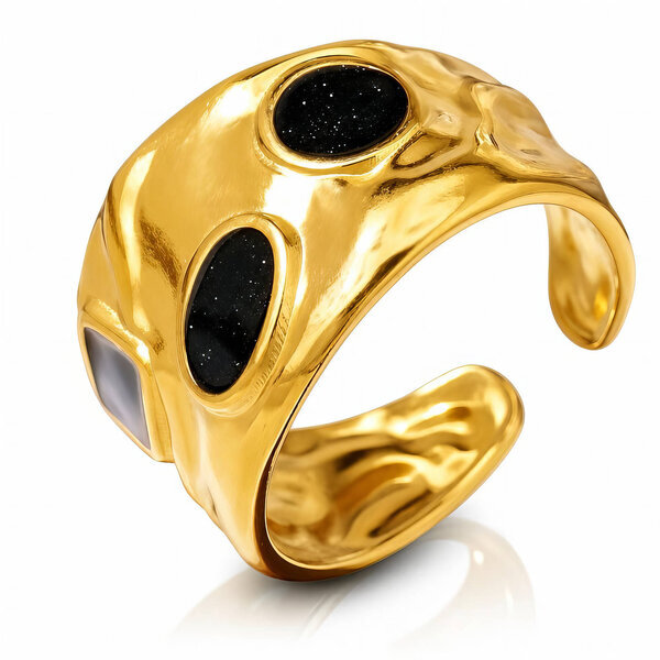 PVD Gold-Plated Stainless Steel Ring - Intensity