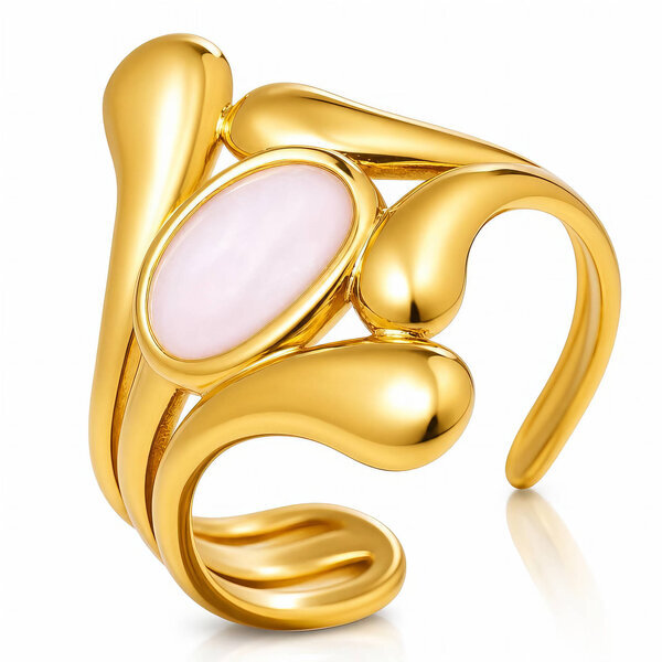 PVD Gold-Plated Stainless Steel Ring - Intensity