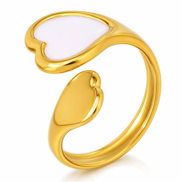 "Hearts" PVD Gold-Plated Stainless Steel Ring - Intensity