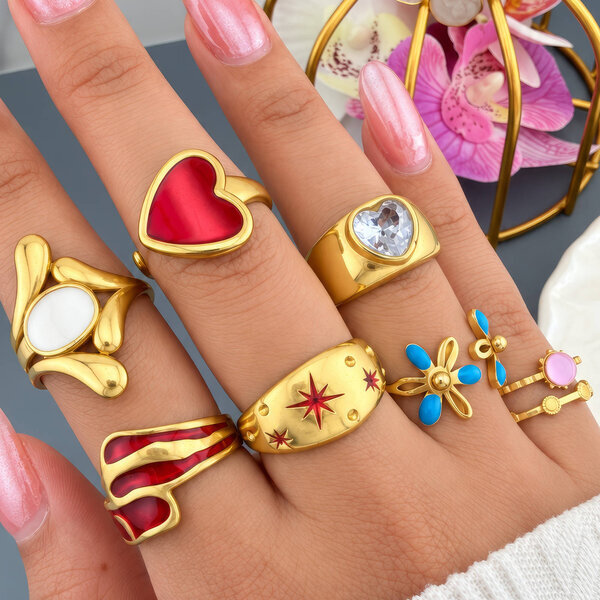 "Heart" PVD Gold-Plated Stainless Steel Ring - Intensity