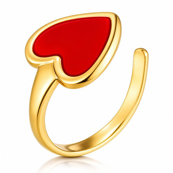 "Heart" PVD Gold-Plated Stainless Steel Ring - Intensity