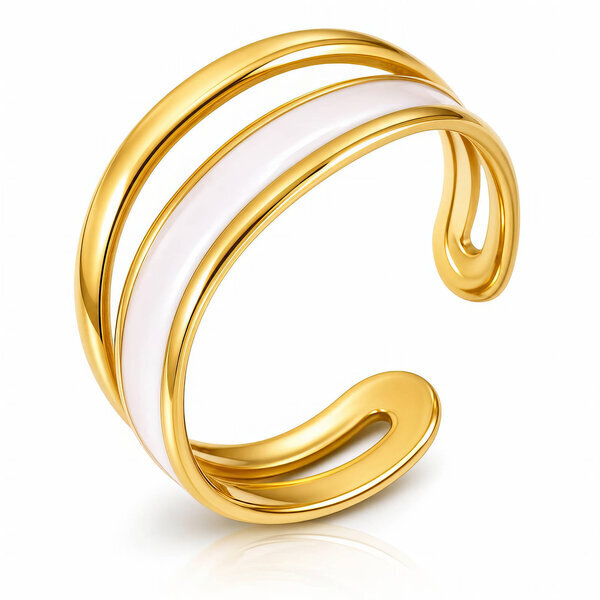PVD Gold-Plated Stainless Steel Ring - Intensity