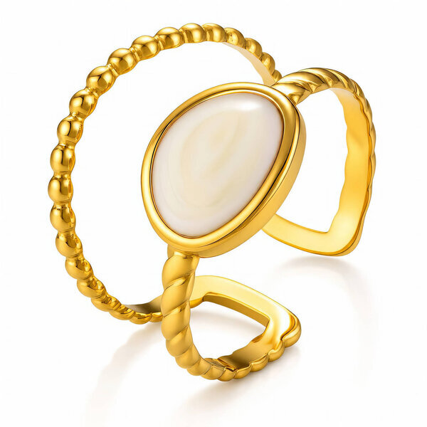 PVD Gold-Plated Stainless Steel Ring - Intensity