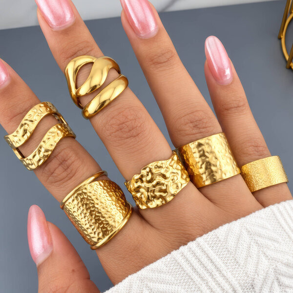 PVD Gold-Plated Stainless Steel Ring - Intensity