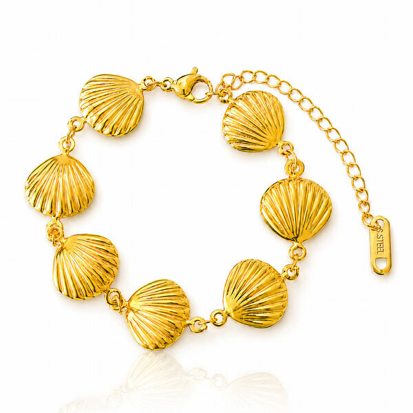 "Seashell" PVD Gold-Plated Steel Bracelet - Intensity