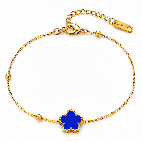 "Flower" PVD Gold-Plated Steel Bracelet - Intensity