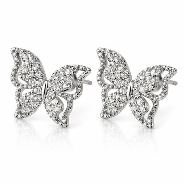 "Butterflies" Brass Earrings - Crystallic